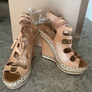 Christian Louboutin Espadrille Platform Wedge Sandals